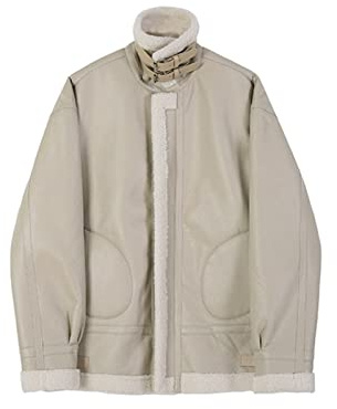 ERTGHH yrf Daunenjacke Herren Winter Felljacke Lammfell Gepolsterte Daunenjacke