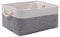 PWVMWM Small Storage Box with Handles, Foldable Wardrobe Baskets for Storage, Canvas Linen Storage Baskets for Clothes, Toys, Towels, Office Products (Grey and White, small)