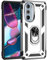 BestST Cover per Motorola Moto Edge 30 PRO/Edge+ 2022,+ Vetro Temperato, Custodia per Motorola Moto Edge 30 PRO Cover a 360°Girevole Ring Hybrid Armor Bumper TPU Case Protettiva Shell,Argento