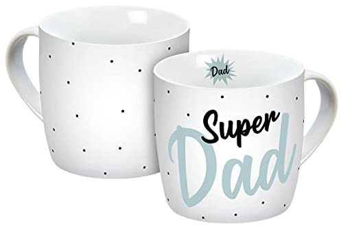 Tasse Super Dad 300ml, 14204, Porzellantasse, Porzellan, Weiß/Blau
