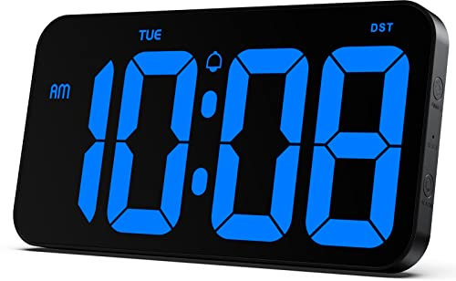 Zgrmbo 28cm Digitale Wanduhr mit 10,2 cm großen klaren Ziffern – Digitaluhr für die Wand mit automatischem Dimmen, Woche, unterstützt Standard/Militärzeitformat,