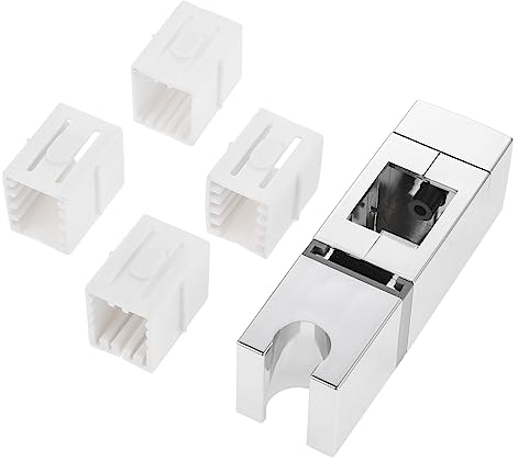 DRELD Adjustable Shower Bracket- No Removal of Shower Rail Shower Handset Holder with Four Sizes Slip-On Lift Rod Mounts - Ideal for Any Rail Rectangular Shower Rails (18x30, 22x22, 25x25, 30x15mm)
