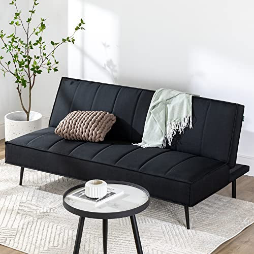 Zinus Quinn Clic Clac Sofa Bed - 168x96x75 cm - 2-in-1 Folding Sofa - Black