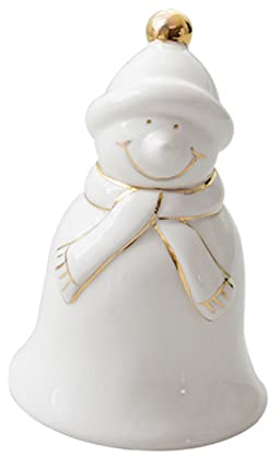 Garneck Keramik-schneemann-Figur Weihnachtsfigur Nordisches Dekor Ornamente Präsentieren Weihnachts-sammelfiguren Weihnachtsglocke Ornament Weihnachten Deko Pentagramm Keramik Figur