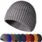 Baynetin Wintermütze Strickmütze, Weich, Warm, Stretch, Bequem, Atmungsaktiv Beanie Mütze Roll up Edge Cuffed Plain Schädeldecke Fisherman Hut Unisex (Grau)