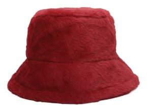 QUEEN HELENA Fischerhut mit weichem Fell für Damen CP302 rot, One Size