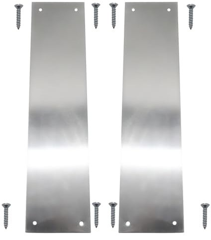 EAI Door Finger Plate | Satin Anodised Aluminium | 305 x 76mm | Pack of 2 | Rust Resistant