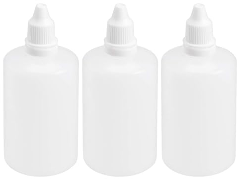 Recogwood 3-Pack 100ml Plastic Dropper Bottles, Translucent, Eye Dropper with Screw Cap for Essential Oils, Paint