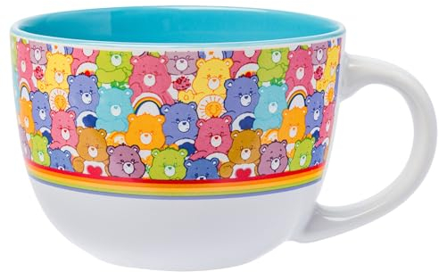 Silver Buffalo Care Bears Pattern Ceramic Soup Mug, 24 Ounces