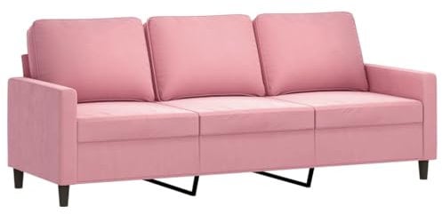 vidaXL Divano a 3 Posti Rosa 180 cm in Velluto, Divano, Divano da Salotto, Divano in Velluto, Divano Imbottito, Divano a Tre posti, divanetto