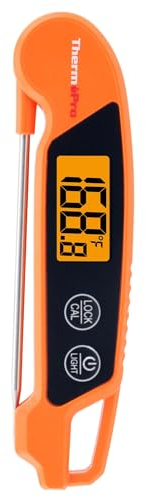 ThermoPro TP603 Thermomètre à viande numérique pour cuisine, thermomètre alimentaire étanche avec sonde de température pour cuisson au four, thermomètre de cuisson à lecture instantanée avec écran LCD
