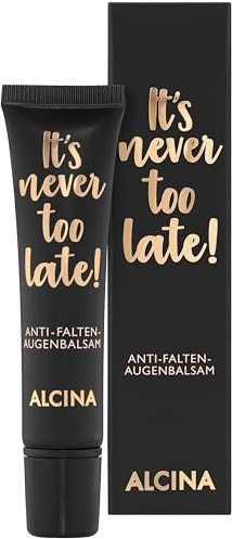 ALCINA It’s never too late Anti-Falten-Augenbalsam - 1 x 15 ml - Mildert Falten und pflegt nachhaltig - Intensiv feuchtigkeitsspendende Augencreme, die die Zeichen der Hautalterung zurückdreht