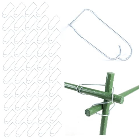 50 PCS Connectez-vous les boucles pour les cannes de bambou acier en acier de connexion Clips de treillis résistants à l'usure Clip de jardin réutilisable pour les plantes Clip de soutien à plantes p