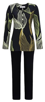 Chérie Line Pyjama mit Knopfleiste Farbe schwarz, Größe 38