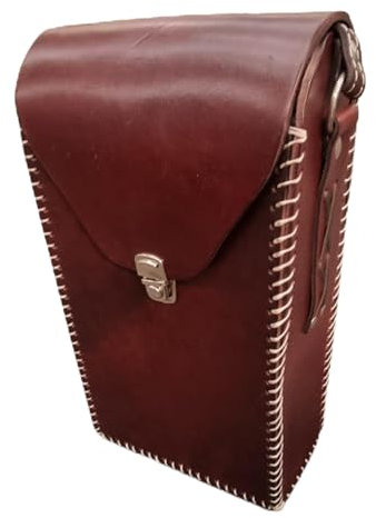 Matera Premium 100% de Cuero para Mate y Termo | Bolso Matero con Boton | Diseño campestre y Práctico | Ideal para Amantes del Mate - Balibetov | Compatible con Termo Stanley 2L | Color (Bordo)