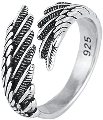 HIOPOIUYT Engelsflügel-Hochzeitsring, verstellbar, offen, Verlobungsring, für hohe Empfindung, für Frauen, Siehe Abbildung