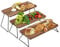 Vencier 3-Tier Dessert Display Stand, Cupcake Stand & Towers Serving Tray Set, Portable Foldable Food Display Stand, Tiered Cheese Charcuterie Boards, Acacia Wood Trays for Outdoor, Party, Picnic