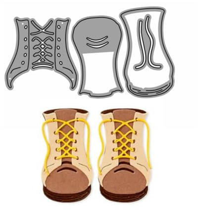 Sredwtk Stiefel Stanzschablonen Geburtstag Weihnachten Metall Prägeschablonen Stanzformen Schneiden für DIY Karte Sammelalbum Scrapbooking Fotoalbum Deko Cutting Dies