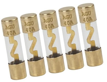 A ABSOPRO 5 Stücke 40A AGU Sicherungen Feinsicherung Glassicherung Glasrohrsicherung KFZ Sicherung Schnelle Glas Sicherung Kit Artikelaustausch