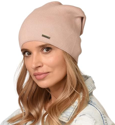 Alur Cappello Donna Invernale - Universale Berretto Donna Invernale Calda e Elegante - Cuffia Donna Invernale in Maglia - Morbida e Elastica Berretto Beanie (Rosa cipria)
