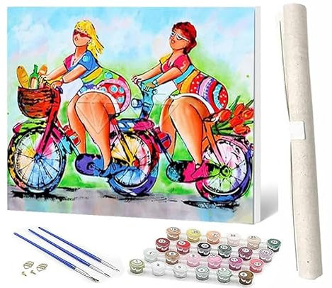 WMZPOY Paint by Numbers Kits for Adults Beginner Cycling Woman DIY Oil Painting for Adults on Canvasfor Home Bedroom Living Room Wall DecorGifts Choice