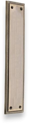 Infinity Decor Antique Brass Georgian Roped Edge Design Finger Push Plate Brass Door Protector 290 x 67mm - for Interior and Exterior Doors