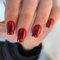 Chrome False Nails Medium, SXVME Metallic Red Press On Nails Short Medium Square, Glitter Shine Fake Nails Glue on Nails Cute, Mirror Acrylic Stick on Nails for Women Daily & Party Wear