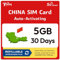 China SIM-Karte | 5GB Super Economy Nachfüllplan! Automatische Aktivierung mit 30 Tagen Gültigkeit | 5G/4G-Geschwindigkeit | Hotspot erlaubt | Nur-Daten, Keine Telefonnummer