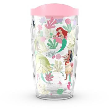 Tervis Disney - Princess Paradise Made in USA Double Walled Insulated Tumbler Travel Cup Keeps Drinks Cold & Hot, 10oz Wavy, Classic
