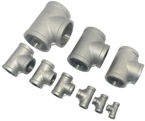 1/8 1/4 3/8 1/2 3/4 1 2 3 4 Raccordo riduttore a T femmina a 3 vie in acciaio inossidabile 304, 1 pz.(1/4)