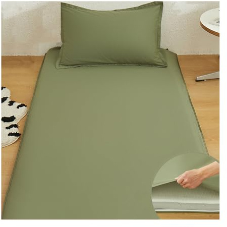 Mswborml Baumwolle Boden-Futon-Matratzenbezug mit Reißverschluss, Einfarbig Weich Matratzen Bezug, Tatami Matratzenschutzhülle Kinder für Traditionelle Japanische Futon-Matratze,I,90x200cm/35x79in