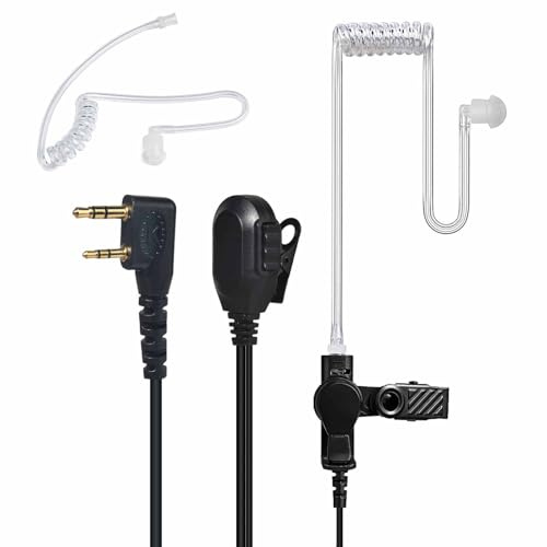 YNIBST Schallschlauch Funkgerät Headset mit einem Hörschlauch zum Austausch | Headset für Funkgeräte mit PTT-Mikrofon, Kompatibel mit Kenwood Baofeng UV-5R, UV-82, BF-888S (Transparent)