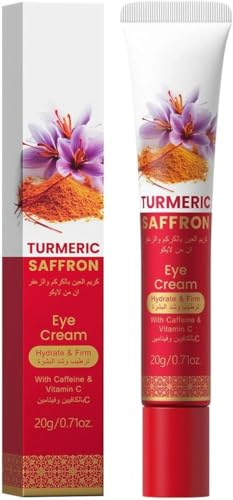 Kurkuma-Safran-Augencreme, gegen Tränensäcke, gegen Falten und Tränensäcke, mildert Augenringe und Schwellungen
