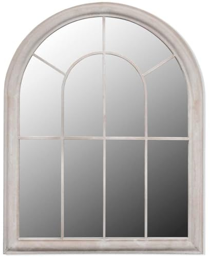Rustic Garden Mirror Arch 69 x 89 cm Made of Powder-Coated Iron with Rust Effect, for Indoor and Outdoor Use, Ideal for Garden Shed, Patio, Balcony, Creates Depth and Light Accents