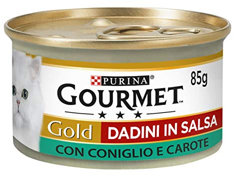 Purina Gourmet Gold Dadini in Salsa Nourriture pour Chats avec Lapins et carotes, 24 Latex de 85 g