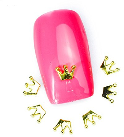 Artlalic 10 Stück Gold Metall Krone Nail Art Dekoration DIY Schmuck 3D Design Legierung Nagel Zubehör