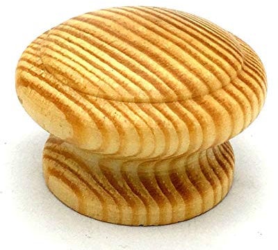 The Book Service Ltd 4 x Pine KNOBS 44mm Wooden Mushroom Cupboard Door Cabinet Drawer Wood knob