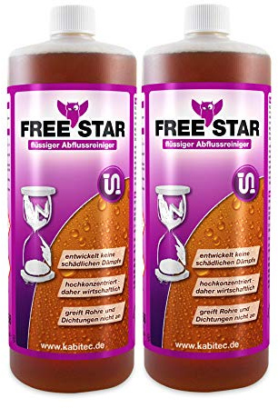 KABITEC FREE STAR hochkonzentrierter Abflussreiniger, flüssig - 2x 1000 ml im Set