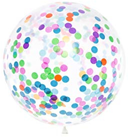 Riesenballon mit Konfetti 1m groß Luftballon Riesen Ballon Latexballon riesig klar transparent bunt