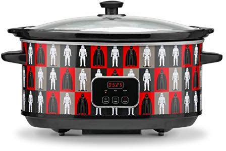 Star Wars 7-Quart Digital Slow Cooker with Sound from Select Brands - Programmable Cooking Time & Temperature - Automatic Keep Warm Setting - Dishwasher-Safe Stoneware Insert