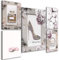 decomonkey Bilder Set Blumen 110x80 cm 5 Teilig Leinwandbilder Bild auf Leinwand Vlies Wandbild Kunstdruck Wanddeko Wand Wohnzimmer Wanddekoration Deko Pfingstrose Rose Modern
