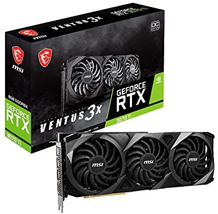 Scheda grafica OC MSI Gaming GeForce RTX 3070 Ti 8GB GDRR6X 256-Bit HDMI/DP Nvlink Tri-Frozr 2 Architettura Ampere (RTX 3070 Ti Ventus 3X 8G OC)