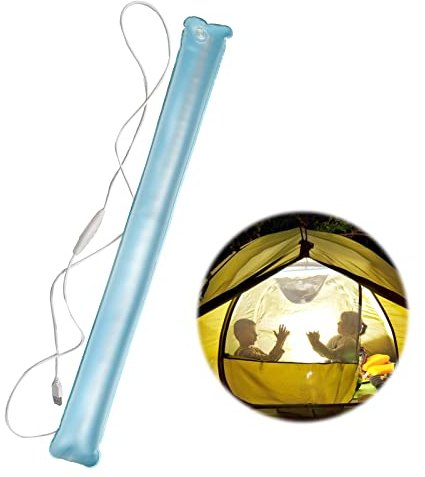 Tubo de luz portátil de camping y linternas 2 en 1 inflable para campamento, linterna ligera LED USB para viajes al aire libre, senderismo, tienda de campaña (XL/85 cm)