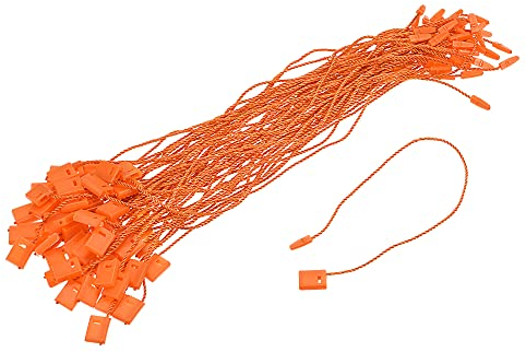 sourcing map 1000 Stück Schild Aufhängen Schnur Schnappverschluss Stifte Schlaufe Preisschild Verschluss Kunststoff Tags Krawatten Orange 7 Zoll