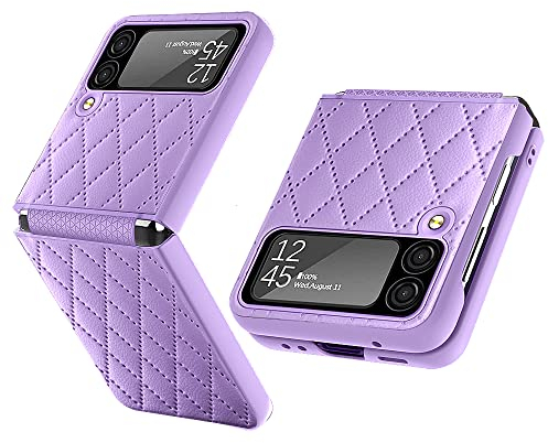 BeyondTop Schutzhülle für Samsung Galaxy Z Flip 3 5G, Painted Pattern Schutzhülle mit Klappdeckel Galaxy Z Flip 3, Schutzhülle für Samsung Z Flip 3 5G, Violett