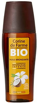 Corine de Farme - Huile Ultra Bronzante - Certifiée Bio - Pour Peaux Mates/Déjà Bronzées - Bronzage Rapide et Intense - Huile de Coco - Parfum des Îles - 150 ml