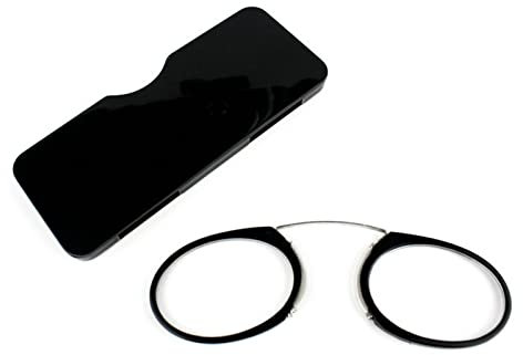 KoKoBin Lunettes pour Lire Sans Branche pour Hommes et Femmes, Mini Portable Pince Nez Lunettes de Lecture Légères(Noir,+3.0)