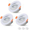 LED Einbauleuchten, 3 Stück 7W Schwenkbare Deckenleuchte Einbaustrahler, 6500K Kaltweiß, 650LM, AC 230V, Nicht Dimmbar, SMD Technik Deckenspots, Einbauspots Deckeneinbauleuchte, Ø75 mm Lochbohrung