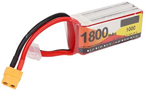 Hztyyier 4S LiPo Akku, 1800mAh 14,8V 100C XT60 Stecker RC Batterieleistung für RC Truck RC Truggy RC Heli Flugzeug Drone FPV Racing