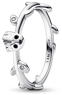 PANDORA Marvel Guardians of the Galaxy Groot Blatt Ring aus Sterling-Silber mit Cubic Zirkonia in der Farbe Silber, Marvel X PANDORA Kollektion, Gr.54, 192566C01-54